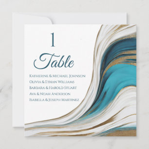 Wedding Seating Chart- Modern Blue and Gold- Invitation