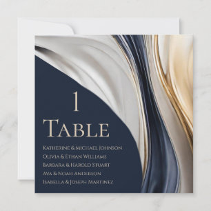 Wedding Seating Chart- Modern Blue White Gold- Invitation