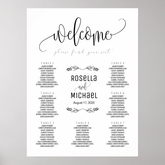 Wedding Seating Chart - Please Find Your Seat N.2 (Front)