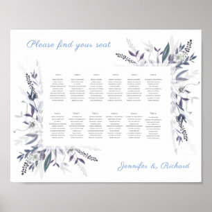 Wedding Seating Chart Poets garden, DUSKY BLUE