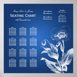 Wedding Seating Chart Poppy Blue