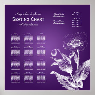 Wedding Seating Chart Poppy Purple