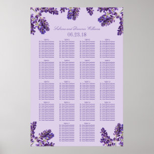 Wedding Seating Chart Poster   Lavender Sprigs