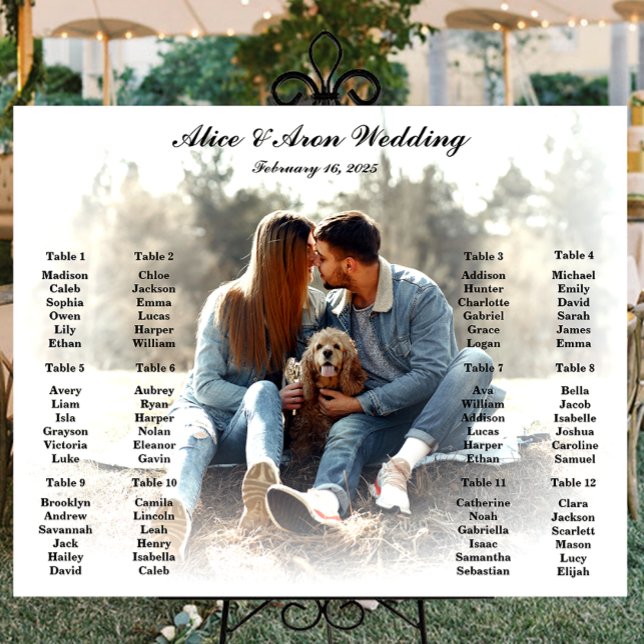 Wedding seating chart poster with photo (Creator Uploaded)