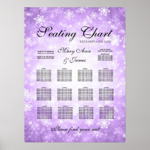 Wedding Seating Chart Purple Winter Wonderland