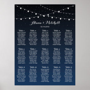 Wedding Seating Chart, Rustic Lantern Wedding Poster