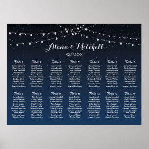 Wedding Seating Chart, Rustic Lantern Wedding Poster
