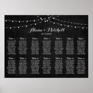 Wedding Seating Chart, Rustic Lantern Wedding Poster