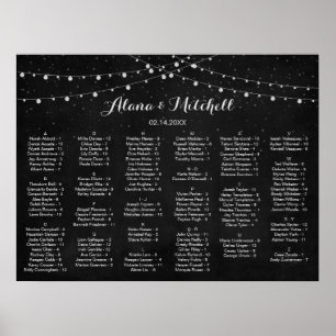 Wedding Seating Chart, Rustic Lantern Wedding Poster