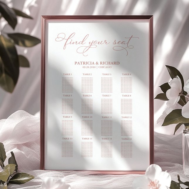 Wedding Seating Chart Sign Elegant Script (Creator Uploaded)