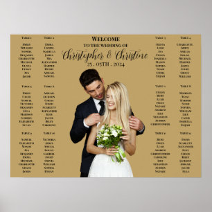 Wedding seating chart sign photo poster