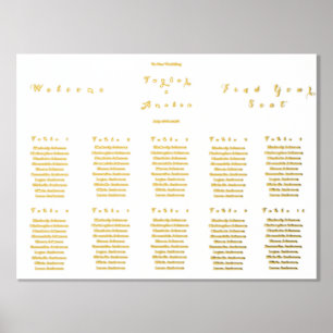 Wedding Seating Chart Simple Real Gold