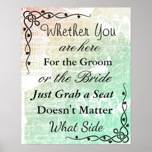 Wedding Seating Chart, Sit "wherever"  Poster