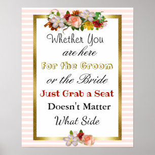 Wedding Seating Chart, Sit "wherever"  Poster