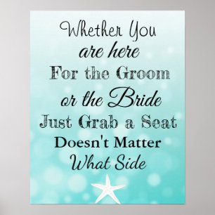 Wedding Seating Chart, Sit "wherever"  Poster