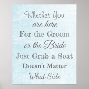 Wedding Seating Chart, Sit "wherever"  Poster