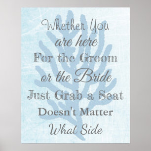 Wedding Seating Chart, Sit "wherever"  Poster
