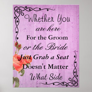 Wedding Seating Chart, Sit "wherever"  Poster