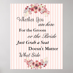 Wedding Seating Chart, Sit "wherever" Poster