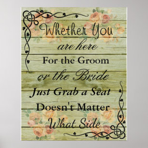 Wedding Seating Chart, Sit "wherever"  Poster