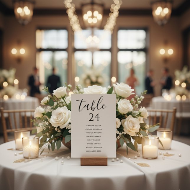 Wedding Seating Chart Table List Card Elegant (Creator Uploaded)