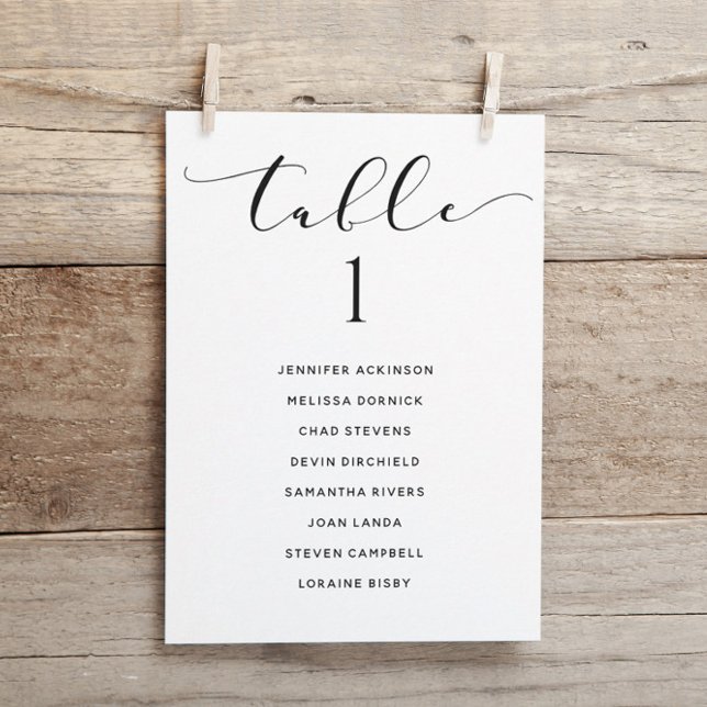 Wedding Seating Chart Table List Card Elegant (Creator Uploaded)