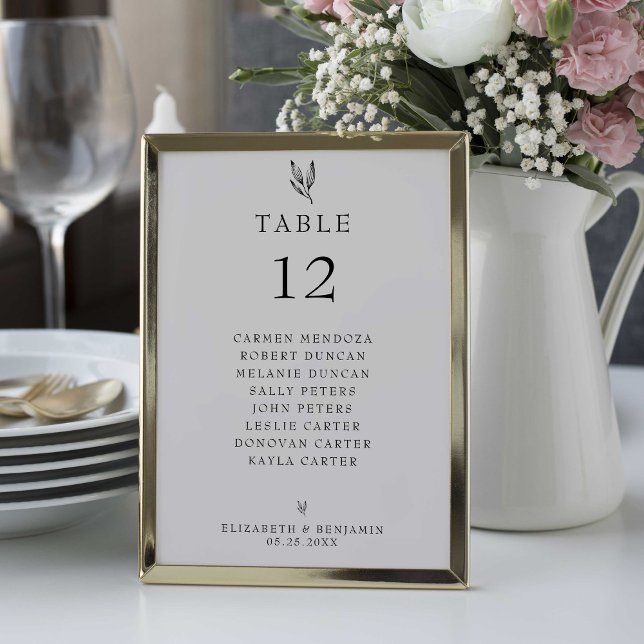 Wedding Seating Chart Table Minimalist Table Number (Creator Uploaded)