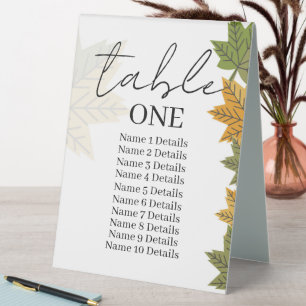 Wedding Seating Chart Table Number Add Guest Names