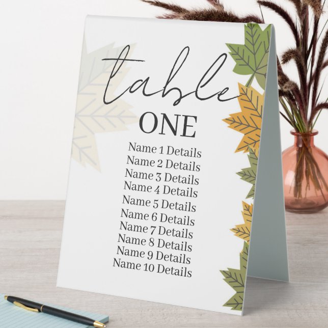 Wedding Seating Chart Table Number Add Guest Names (In SItu (Table))