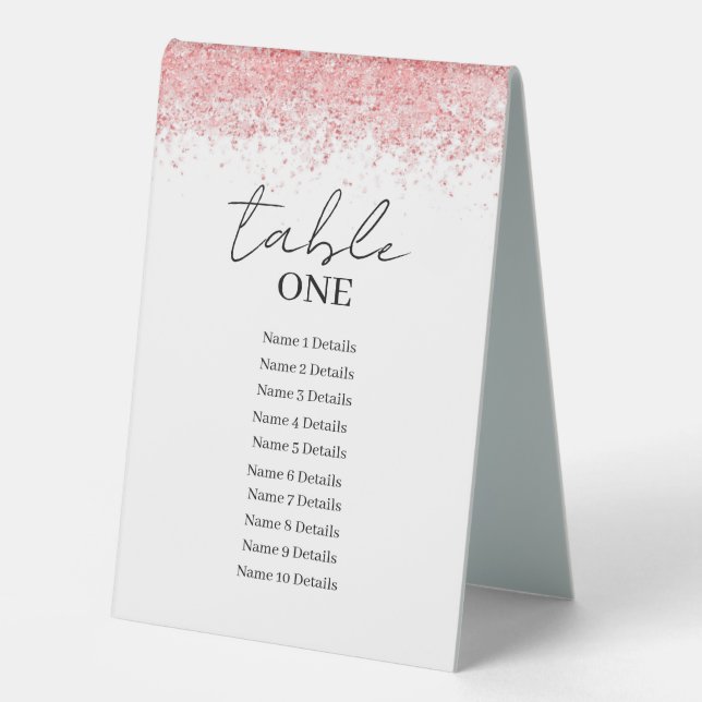 Wedding Seating Chart Table Number Add Guest Names (Front)