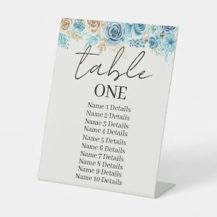 Wedding Seating Chart Table Number Add Guest Names Pedestal Sign