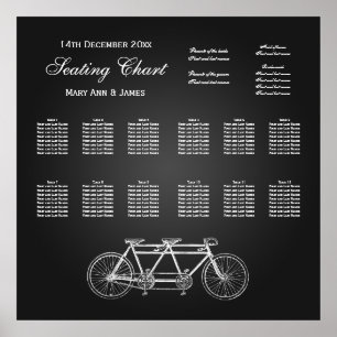 Wedding Seating Chart Tandem Bike Black