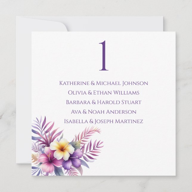 Wedding Seating Chart- Watercolor Island Romance Invitation (Front)