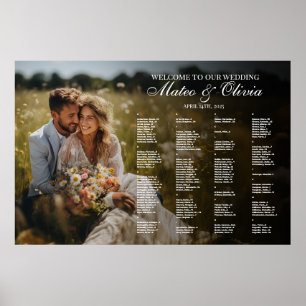 Wedding seating chart with photo alphabetical