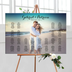 Wedding seating chart with photo editable