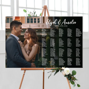 Wedding seating chart with photo editable