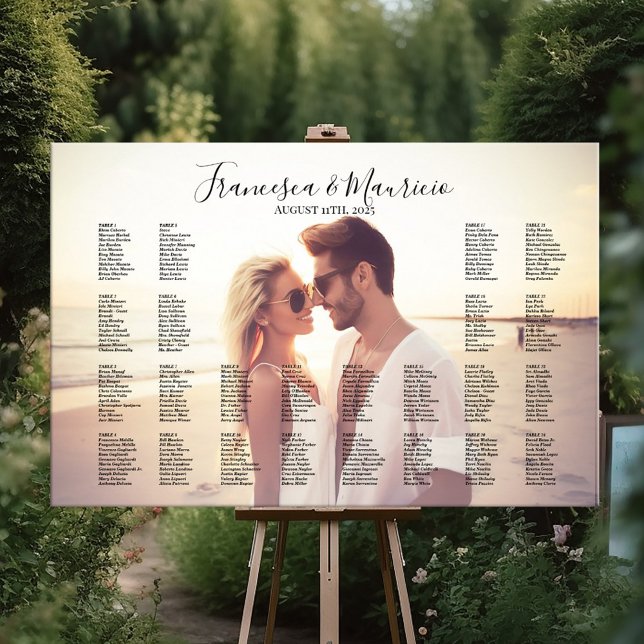 Wedding seating chart with photo editable (Creator Uploaded)