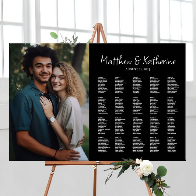 Wedding seating chart with photo elegant editable (Creator Uploaded)