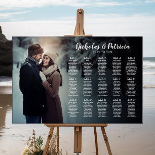 Wedding seating chart with photo elegant modern