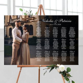 Wedding seating chart with photo elegant modern