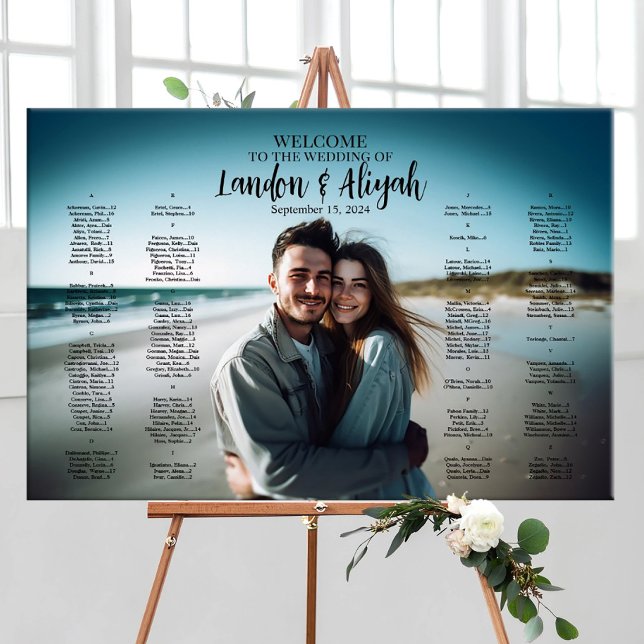 Wedding seating chart with photo modern elegant (Creator Uploaded)