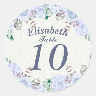 Wedding Seating Chic Watercolor Floral Gold Script Classic Round Sticker