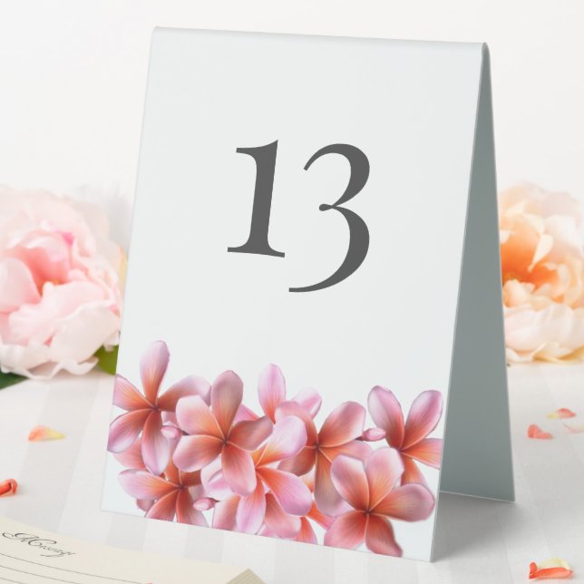 Wedding Seating Frangipani Table Number Tent Sign (In SItu (Wedding))