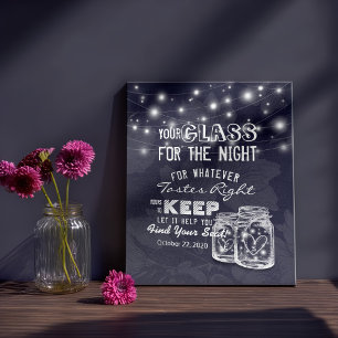 Wedding Seating Glass For The Night Find Your Seat Poster