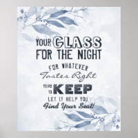 Wedding Seating Glass For The Night Find Your Seat