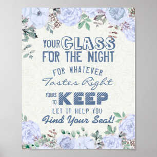 Wedding Seating Glass For The Night Find Your Seat Poster