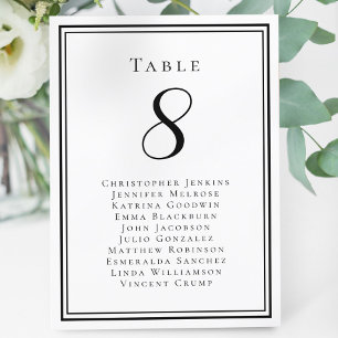 Wedding Seating Guest Table Number Black & White