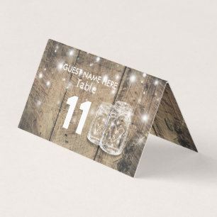 Wedding Seating Place Table Number Mason Jar Light