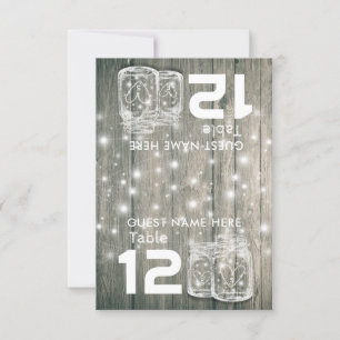 Wedding Seating Place Table Number Wood Mason Jars