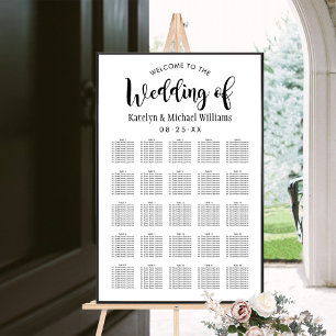 Wedding Seating Poster   Black Script